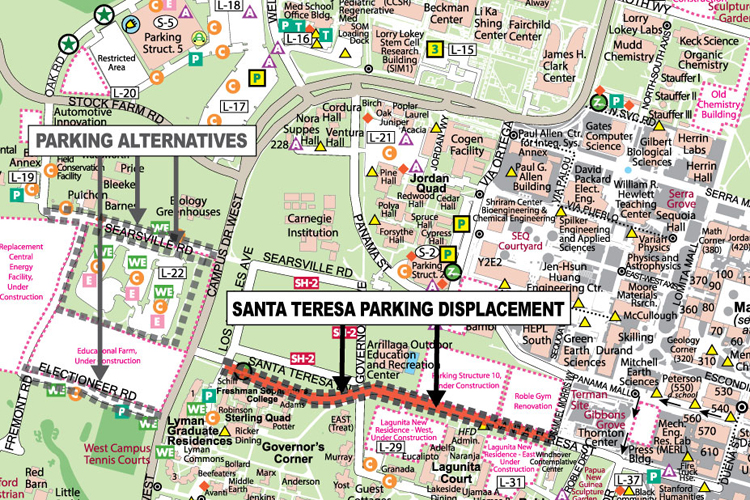 map of street closure and new parking lot