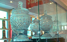 crystal Directors' Cup trophies in Athletics Hall of Fame display