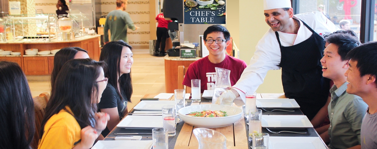 Students served lunch at the Florence Moore Chef's Table