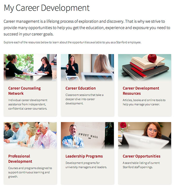 Screenshot of the My Career Development website