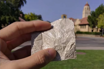 swatch of new plastic textile that dissipates body heat efficiently