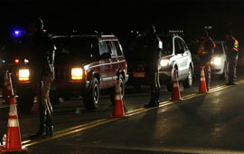 sobriety checkpoint at night