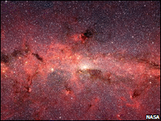 Core of the Milky Way galaxy, taken with Nasa's Spitzer space telescope