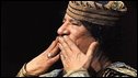 Col Gaddafi blows kisses to audience in Rome