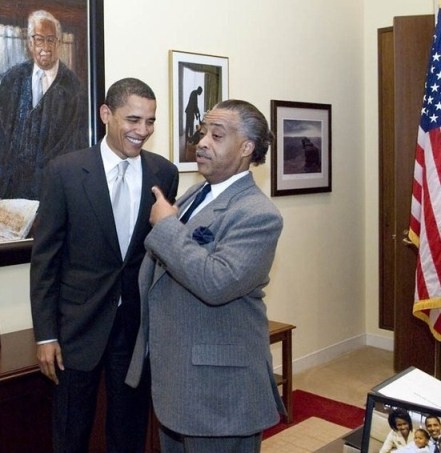 Rev Al Sharpton lobbying Obama