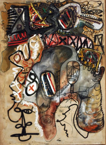 M Macréau, En se penchant sur la margelle, 1962, huile sur toile,100 x 72 cm coll part.jpg