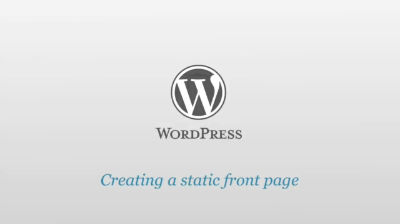 Creating a static front page for your blog