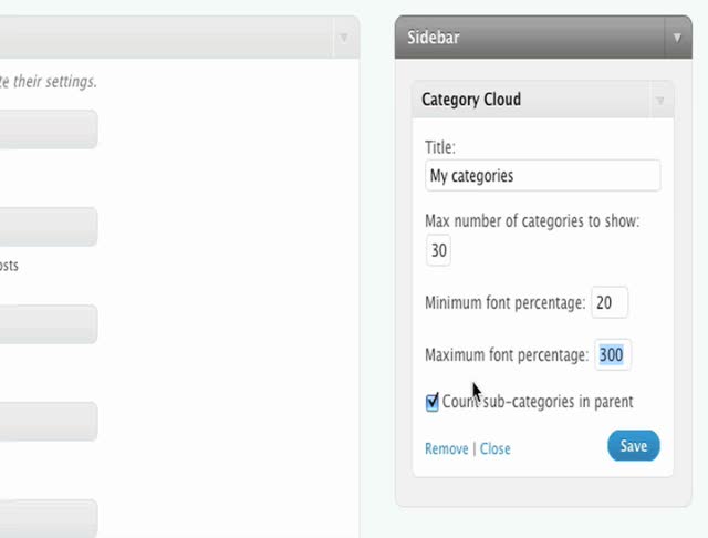 The Category Cloud Widget for WordPress.com