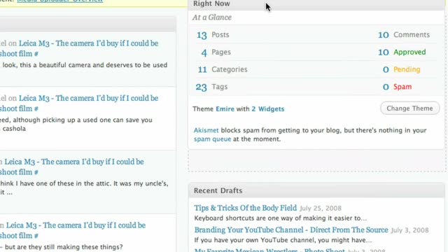 The WordPress.com dashboard - introduction