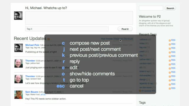 Introducing the P2 Theme: Blogging in Realtime