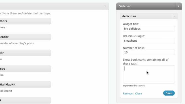 The del.icio.us Widget for WordPress.com