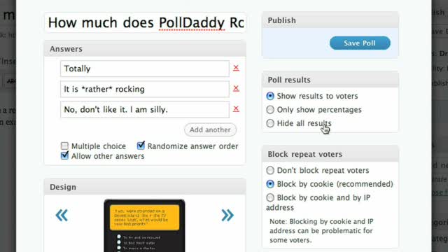 Creating a PollDaddy Poll