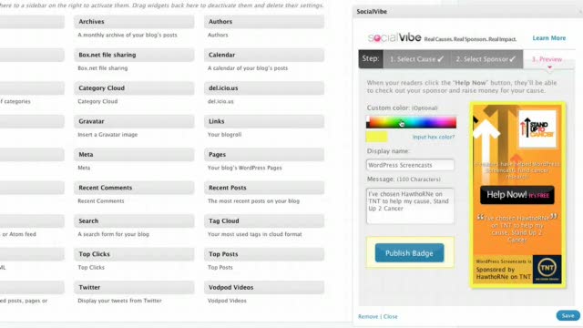 The SocialVibe Widget for WordPress.com