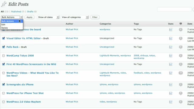 Using Quick Edit and Bulk Edit to manage your posts in half the time