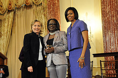 Secretary Clinton With First Lady Michelle Obama and Jestina Mukoko by U.S. Department of State