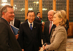 Secretary Clinton Speaks With U.N. Secretary-General Ban by U.S. Department of State