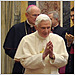 Pope Benedict XVI was greeted by the members of the Congregation for the Causes of Saints audience on Saturday at the Vatican. 