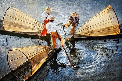 Burmese fishermen Inle Lake.