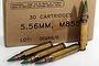 A move to ban green tip, cop-killer ammunition for pistols has been scuttled with the help of the NRA. Pictured: M855 5.56mm ammunition for rifles.