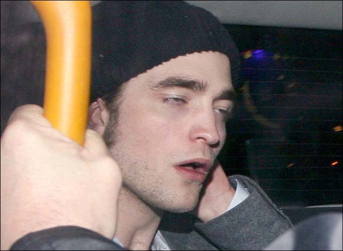 I've think I've had a bite too much ... Robert Pattinson in cab