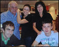 Shattered family ... dad Tony and mum Elaine at a party with their tragic son Nick, right in the picture