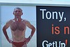 A billboard featuring Opposition Leader Tony Abbott