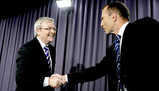 Prime Minister Kevin Rudd and Opposition Leader Tony Abbott