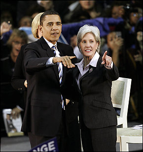 [Barack Obama and Kathleen Sebelius]