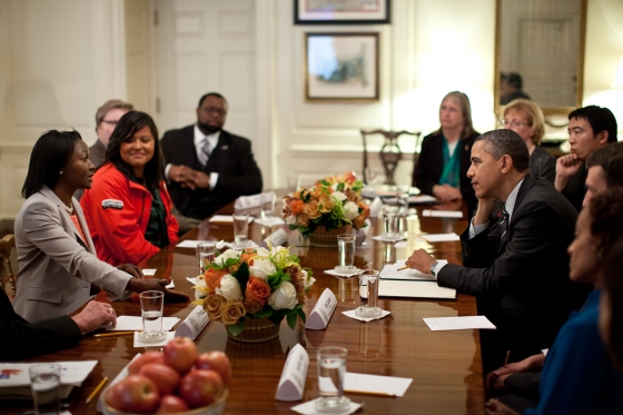 President Obama Speaks with Champions of Change Alumni