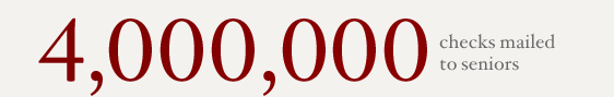 4 million checks mailed to seniors