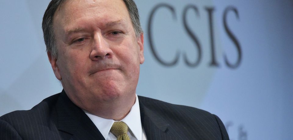 CIA Director Mike Pompeo speaks during a discussion on national security at The Center for Strategic and International Studies (CSIS) on April 13, 2017 in Washington, DC. / AFP PHOTO / MANDEL NGAN        (Photo credit should read MANDEL NGAN/AFP/Getty Images)