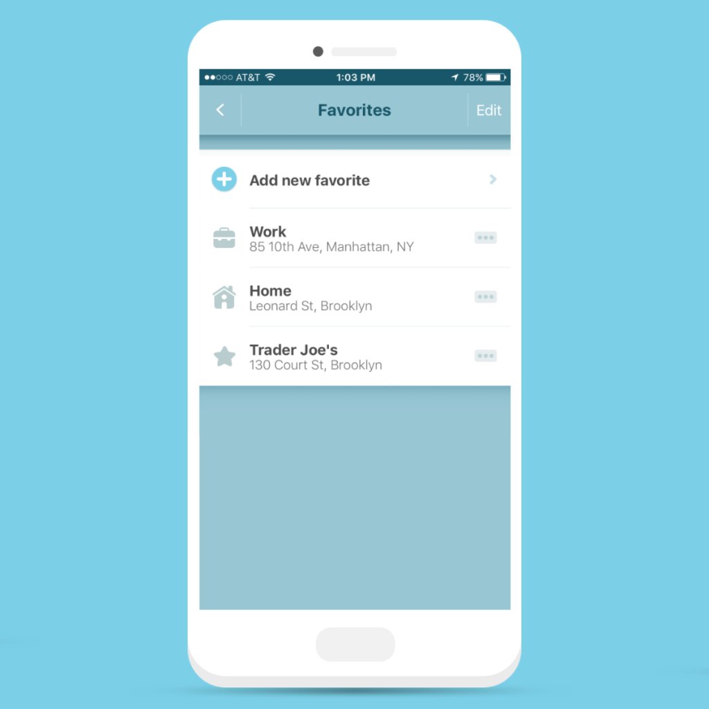 Waze app favorite locations