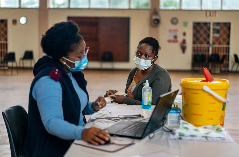 A vaccination site in Johannesburg.