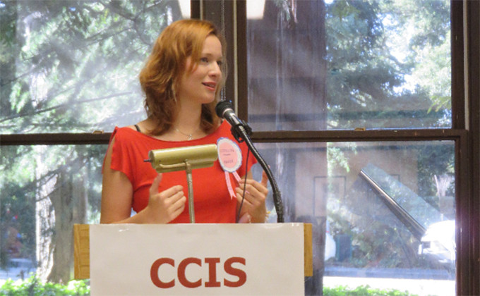 Clotilde Vascony at the Bechtel International Center, Stanford University.