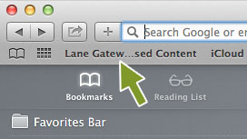 Lane Proxy Bookmarklet in the Bookmarks Bar