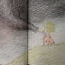 An image from one of the books in this collection, Akushu da, shows a boy trying to shake hands with a massive storm.