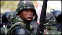 Thai soldier in Bangkok on 10 April 2010