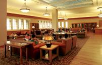 Interior of the Green Library at Stanford.