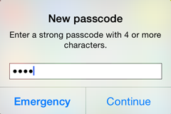 enter a new passcode or four or more digits