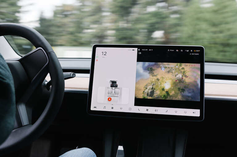 An over-the-air update this summer added solitaire and two other games that can be played by a driver or by a passenger in full view of the driver.