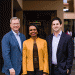 Eric Schmidt, Condoleezza Rice, and Jared Cohen before their talk at Stanford GSB
