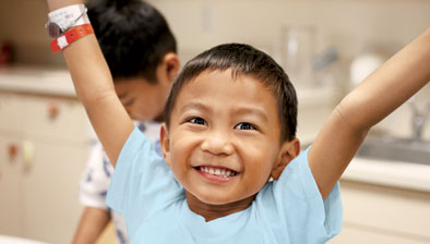 young boy in hospital