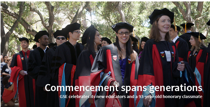 Commencement spans generations: GSE celebrates its new educators and a 93-year-old honorary classmate