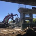 Pedestrian overpass demolition - April 28, 2021