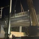 Night-time pedestrian overpass demolition - May 10, 2021