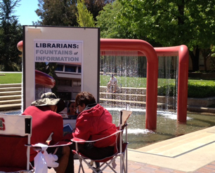 Reference Librarian Phyllis at the Red Fountain.