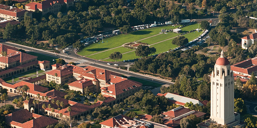 Aerial view of Stanford campus