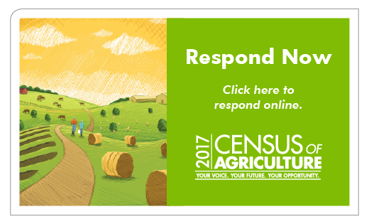 The 2017 Census of Agriculture is being mailed to U.S. producers this December. Respond online by clicking here or by mail by February 5, 2018. 