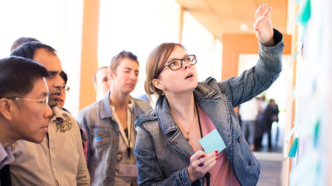 Woman participating in an executive education exercise. 