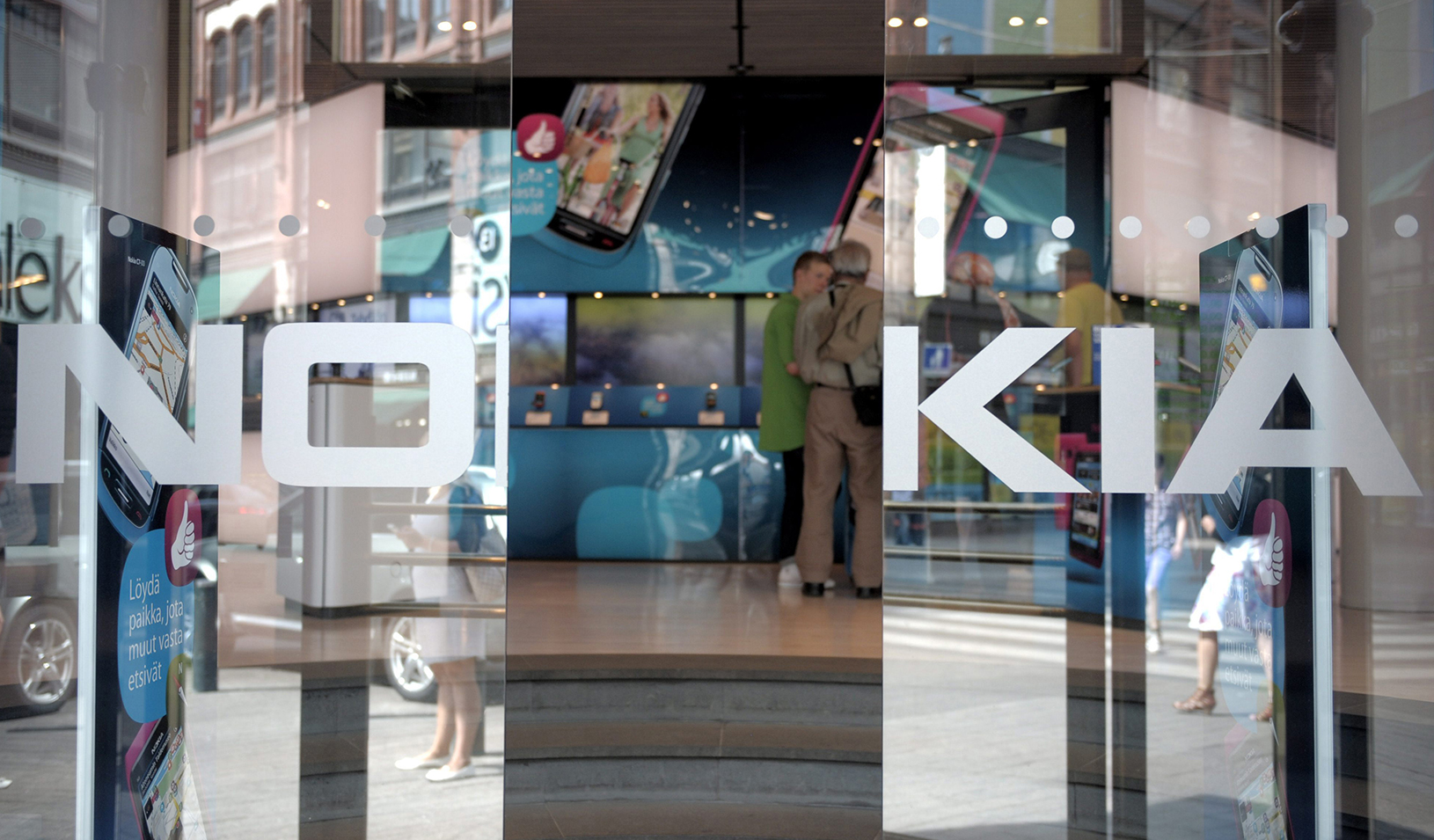 Open glass doors with Nokia logo etched in them | Reuters/Jussi Helttunen/Lehitikuva